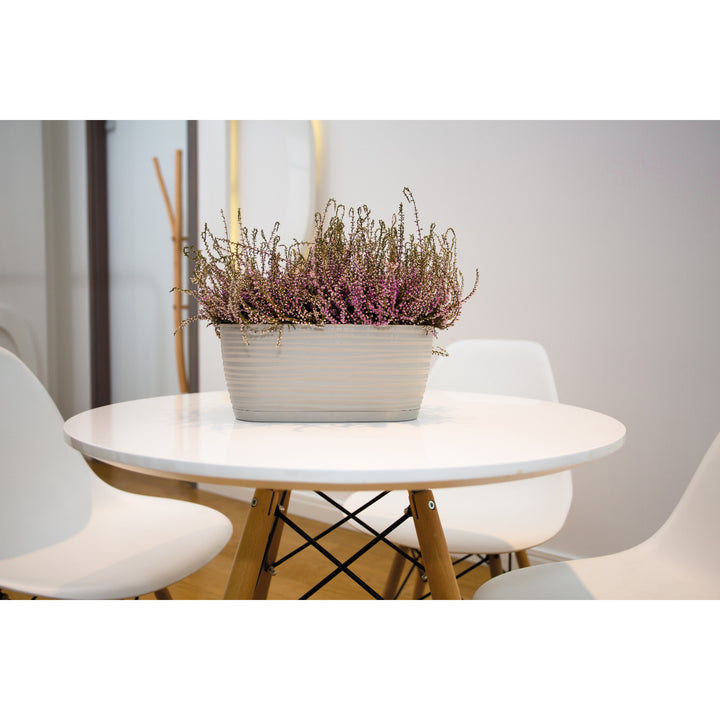 Form-Plast Sahara Petit 27 Maceta con soporte plástico, Color gris claro, 26.7x12.6x11.8cm