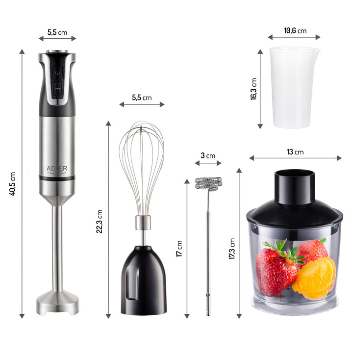 Batedeira manual Adler AD 4627, 20 velocidades, 1800 W, função Turbo