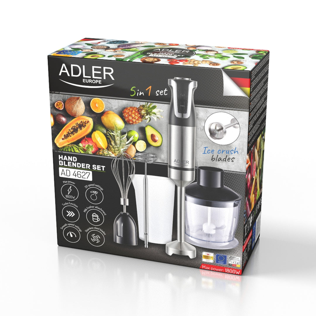 Batedeira manual Adler AD 4627, 20 velocidades, 1800 W, função Turbo