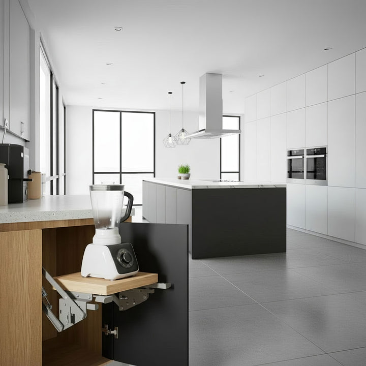 Elevador de prateleiras extensível para cozinha Maclean MC-497, de encastrar, 5-20 kg, 820 x 168 x 106 mm