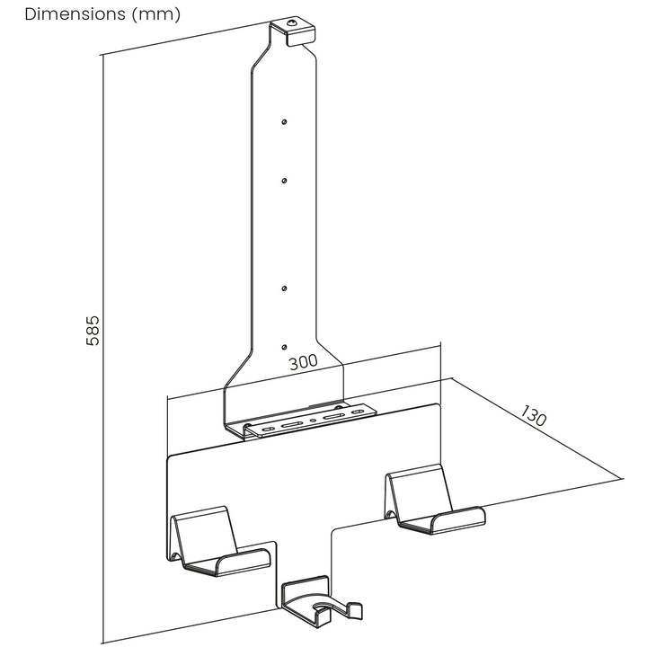 Suporte de parede branco para consola Playstation 5 com suporte para teclado, máx. 10 kg, NanoRS RS181