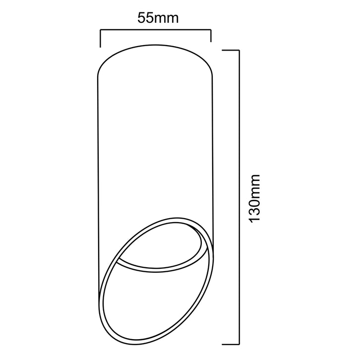 Maclean luminaria/tubo de superficie, spot, redondo, aluminio, GU10, 55x130mm, blanco, MCE360 W