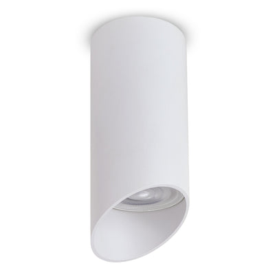 Maclean MCE360 W Candeeiro/tubo de montagem superficial, spot, redondo, alumínio, GU10, 55x130 mm, branco