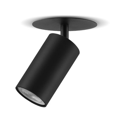 Maclean MCE364 B Fooc empotrable / tubo, spot, redondo, aluminio, GU10, 55x100mm, color negro