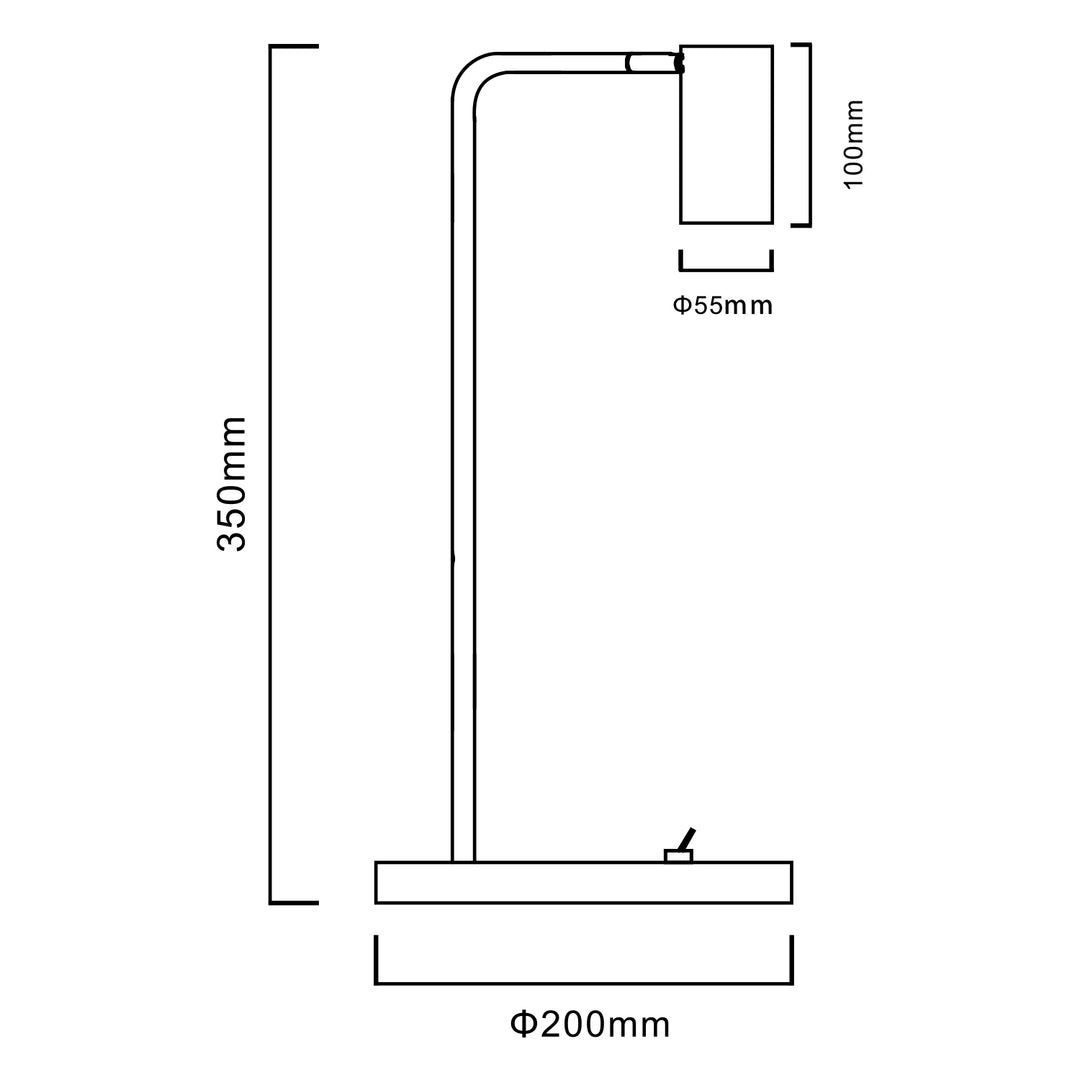 Candeeiro de mesa Maclean MCE370 B GU10, Spot, redondo, GU10, com interruptor, preto