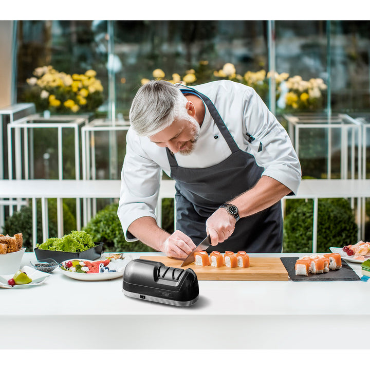 Afilador eléctrico para cuchillos Adler, potencia 60 W, sistema de 2 etapas AD 4508