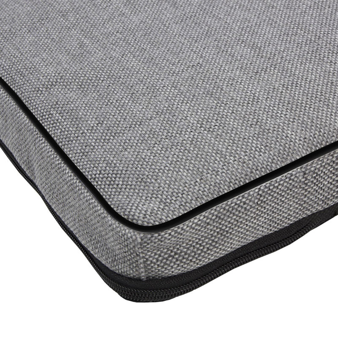 Mestizo Leon Standard Cama Colchón para Perro y Gato, Funda Extraible, Lavable (65x50 cm, Gris claro con borde negro) ML-5-GRA-B-S