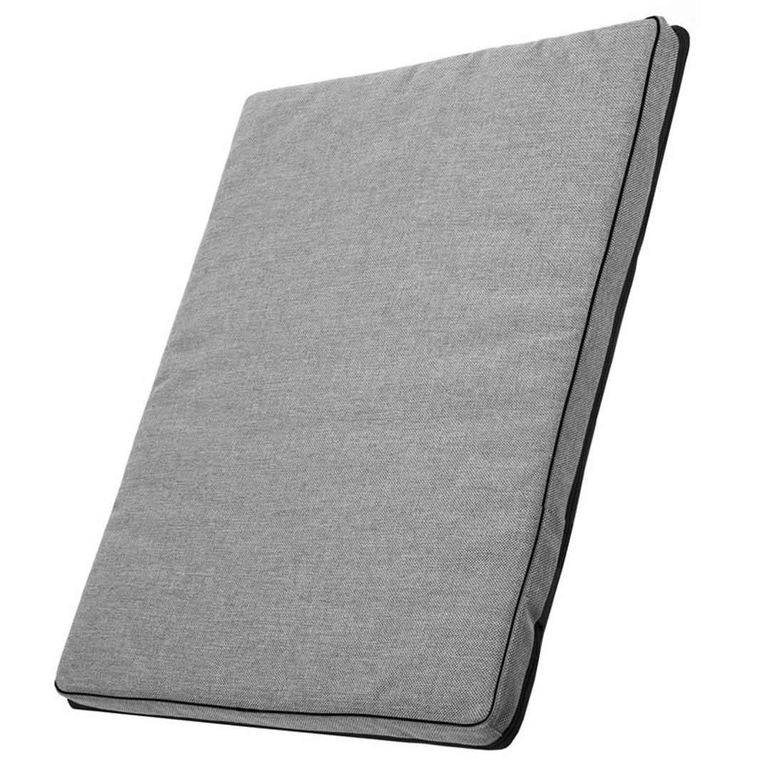 Mestizo Leon Standard Cama Colchón para Perro y Gato, Funda Extraible, Lavable (65x50 cm, Gris claro con borde negro) ML-5-GRA-B-S