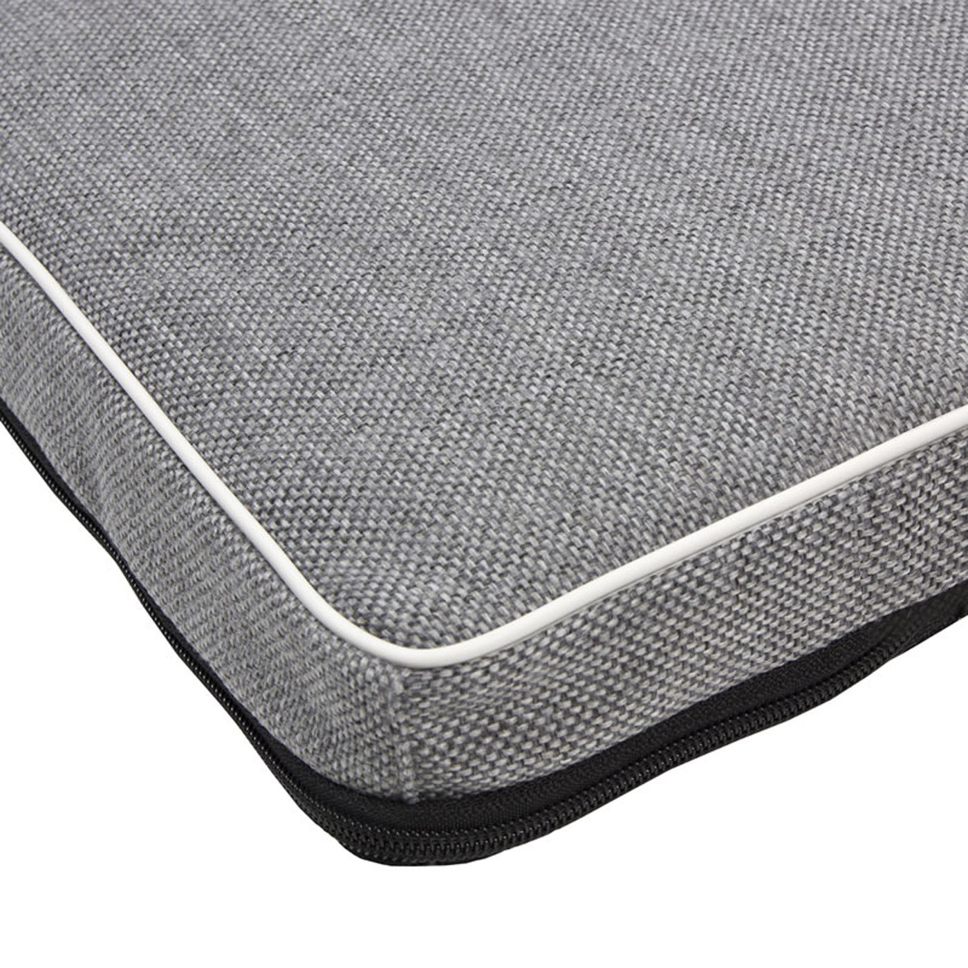 Mestizo Leon Standard Cama Colchón para Perro y Gato, Funda Extraible, Lavable (65x50 cm, Gris claro con borde blanco) ML-5-GRA-W-S