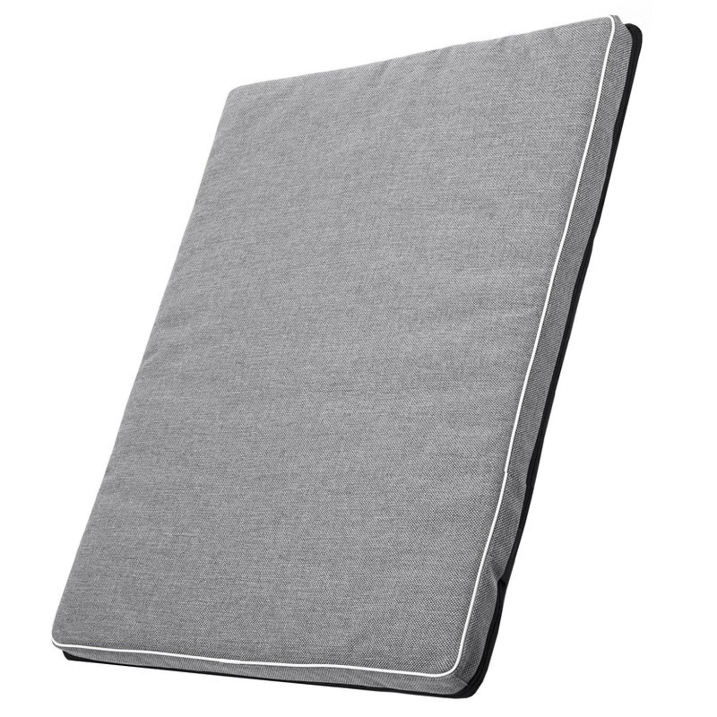 Mestizo Leon Standard Cama Colchón para Perro y Gato, Funda Extraible, Lavable (65x50 cm, Gris claro con borde blanco) ML-5-GRA-W-S