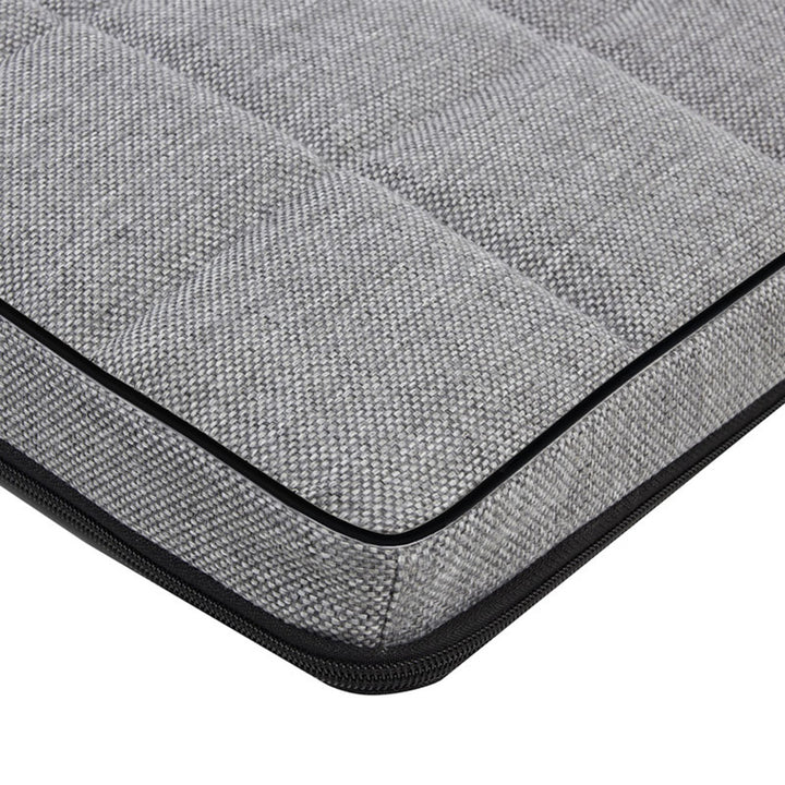 Mestizo Leon Checked Cama Colchón para Perro y Gato, Funda Extraible, Lavable (65x50 cm, Gris claro) MLCH-5-GRA-B-S