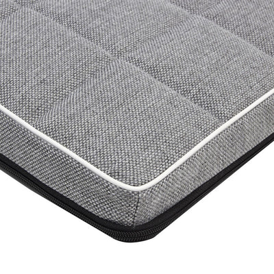 Mestizo Leon Checked Cama Colchón para Perro y Gato, Funda Extraible, Lavable (65x50 cm, Gris claro) León MLCH-5-GRA-W-S