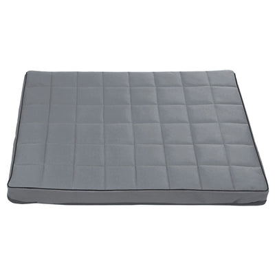 Mestizo Vigo Checked Cama Colchón para Perro Gato, Colchoneta para Mascotas con Funda Extraible, Color gris claro con borde negro, 65x50 cm, MVCH-5-GRA-B-S