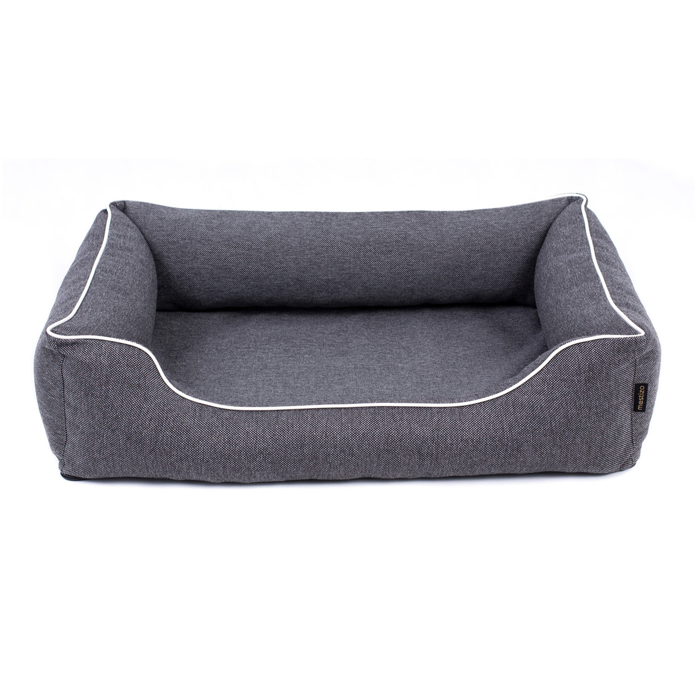 Mestizo Mallorca Cama ortopédica, Colchón para mascotas, 100x75cm, Gris oscuro/Blanco, SMO-STE-W-3