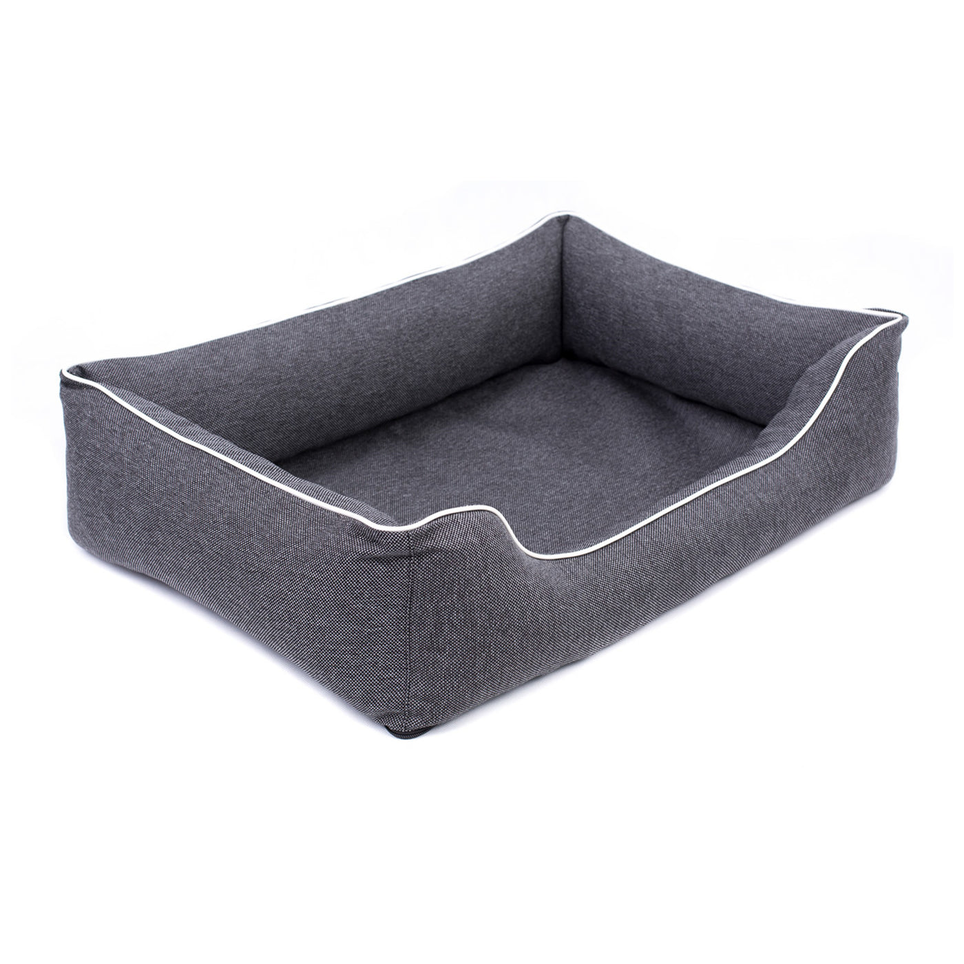 Mestizo Mallorca Cama ortopédica, Colchón para mascotas, 100x75cm, Gris oscuro/Blanco, SMO-STE-W-3