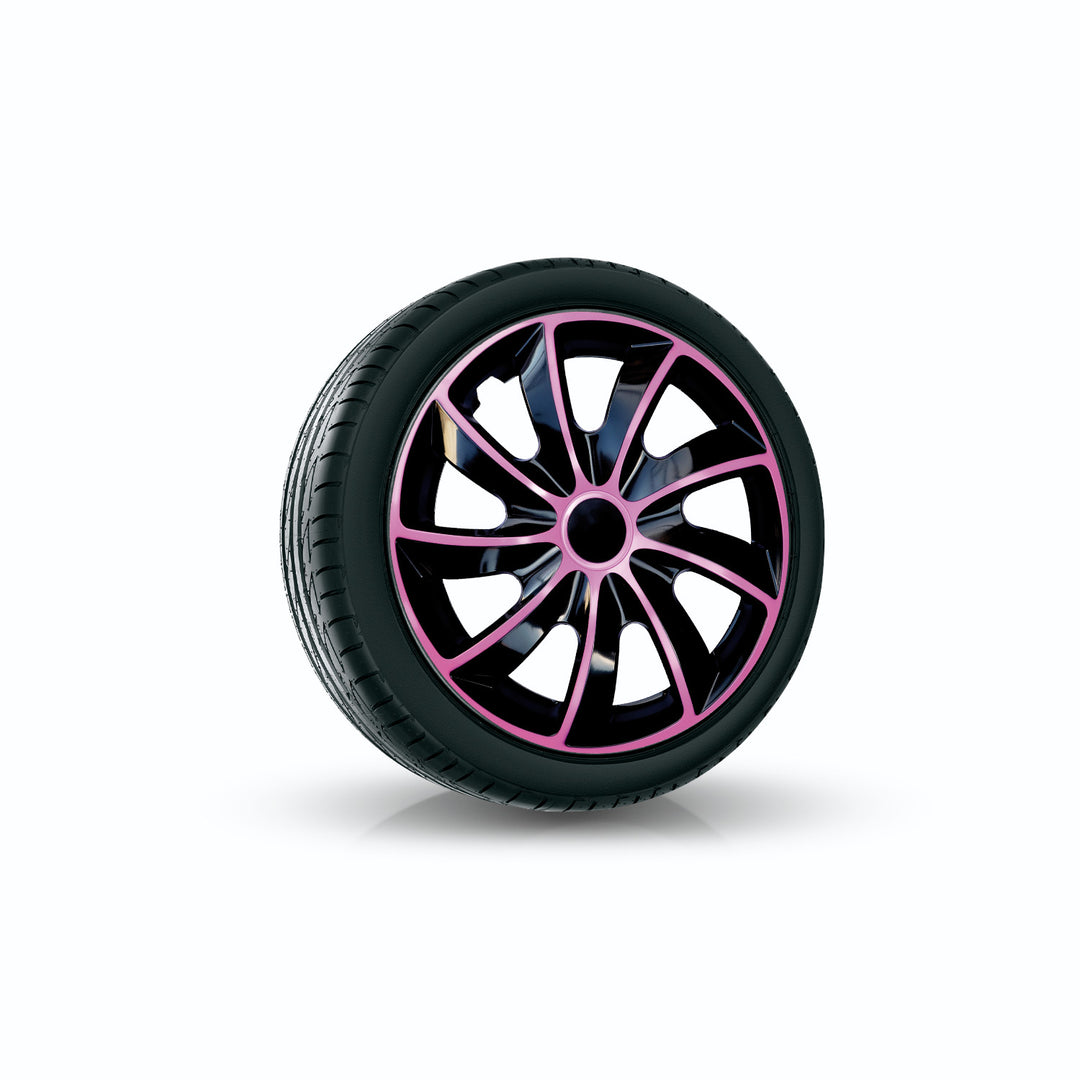 NRM Quad Bicolor Tapacubos universal 14", Color negro/rosa, 1 ud.