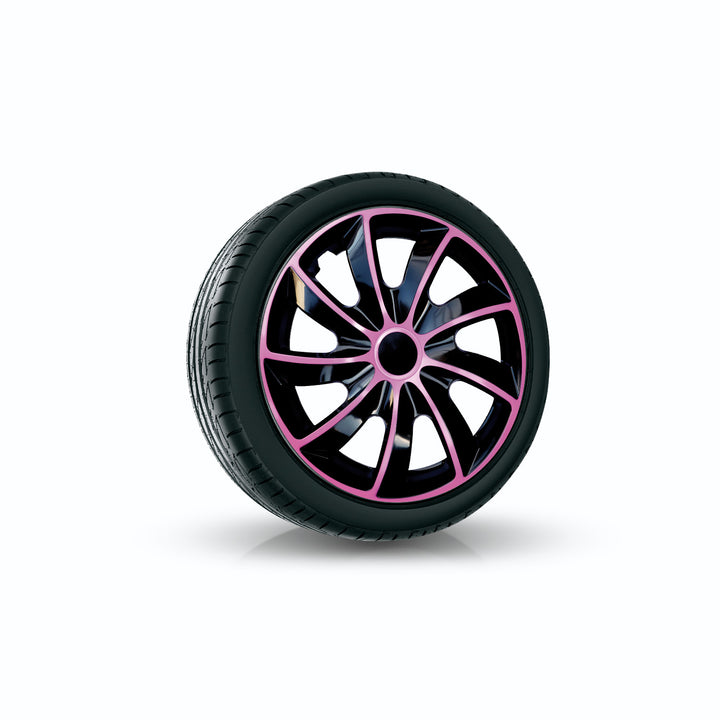 NRM Quad Bicolor Tapacubos universal 14", Color negro/rosa, 1 ud.