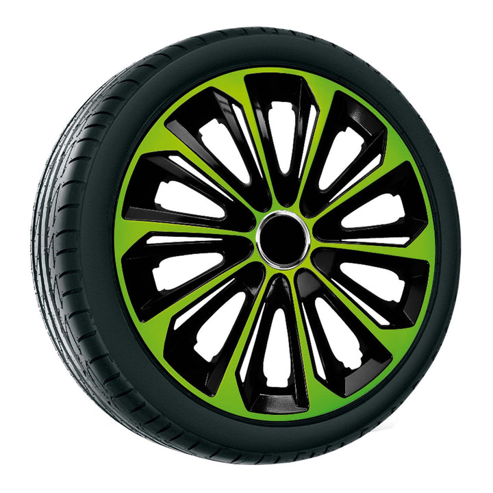 NRM Extra Fuerte Tapacubos universal 14", Color verde/negro, 1 ud.