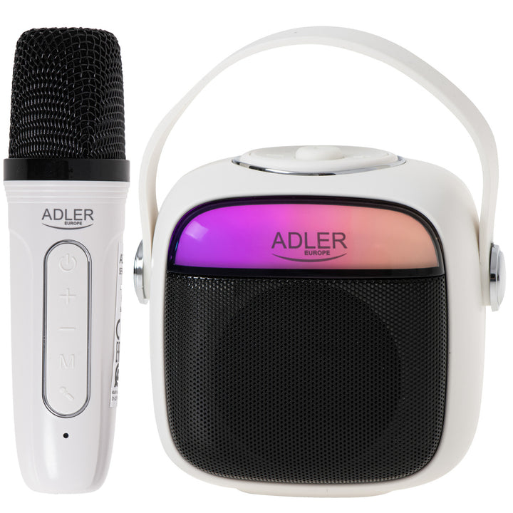 Coluna de som sem fios para karaoke Adler AD 1199 W com microfone e Bluetooth