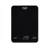 Báscula de cocina, Adler, negra, 10 kg, recargable por USB, AD 3177