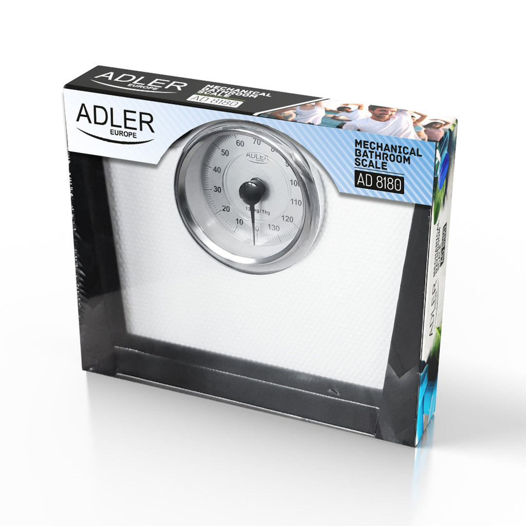 Adler AD 8180 Báscula de baño mecánica, hasta 136 kg, Color blanca