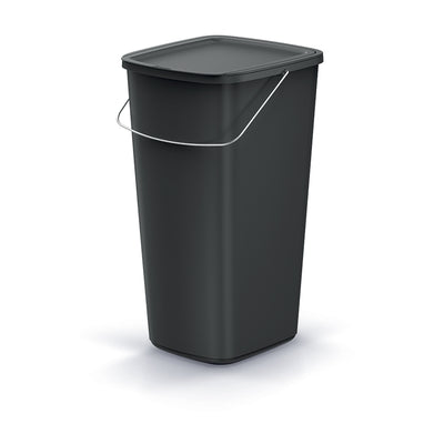 Balde do Lixo Keden Compact Q Basic, Balde do Lixo com Pega, Preto, Capacidade 25L