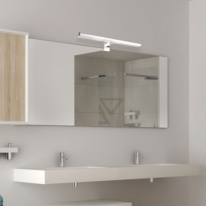 Rabalux Lámpara de baño, 8W LED, IP44, diseño cromado, Levon