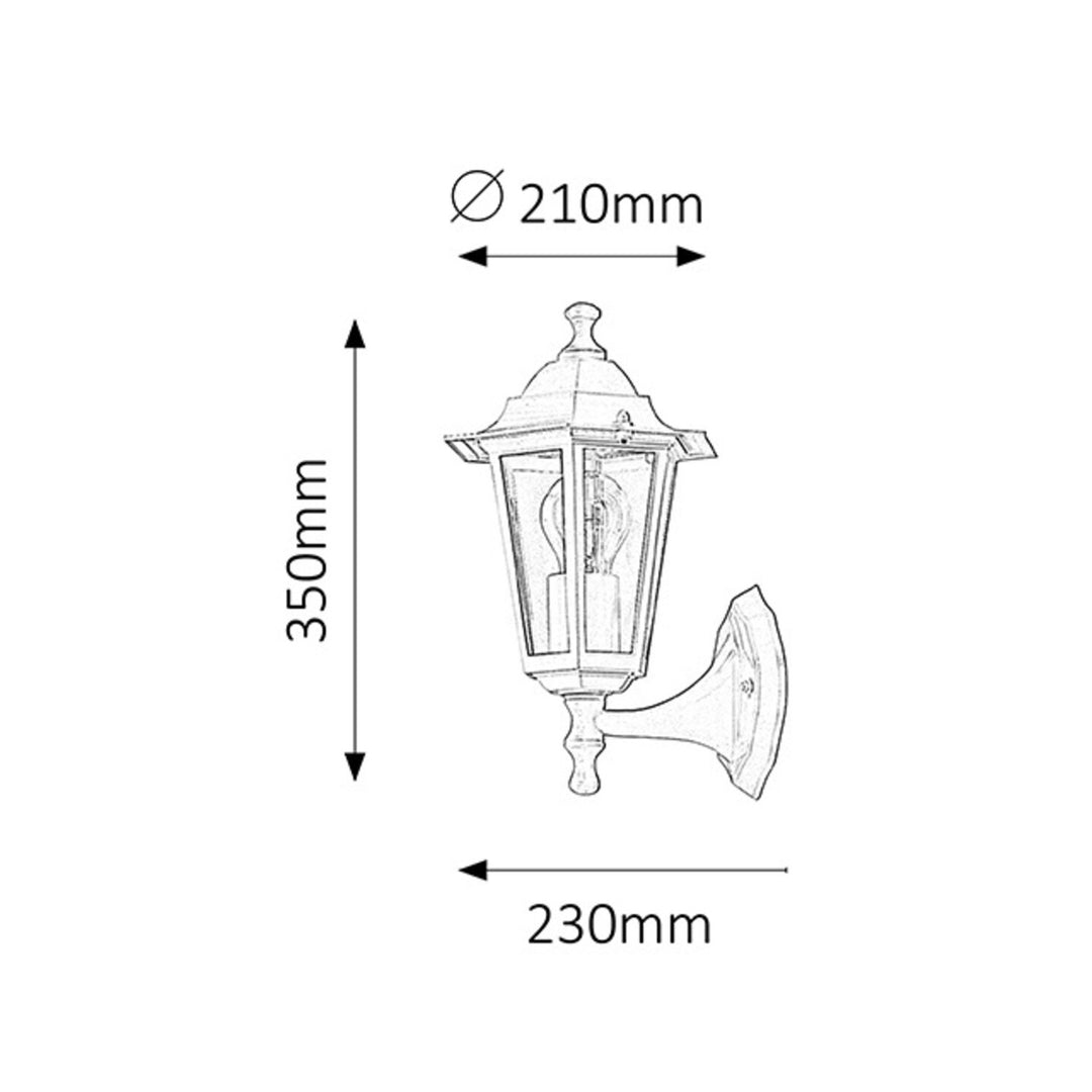 Rabalux Aplique de exterior, IP43, E27, max 60W, Color blanco, Velence