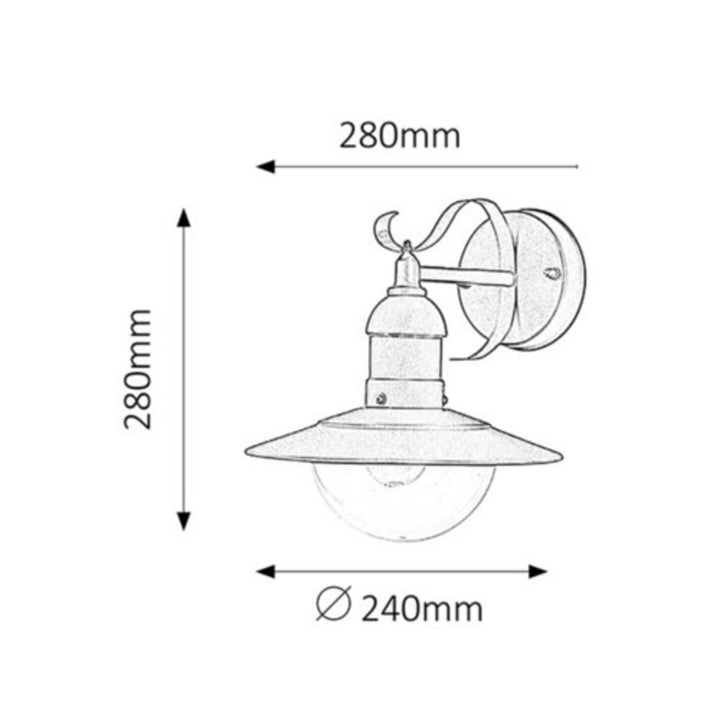 Rabalux Oslo Aplique de Exterior, IP44, E27, max 60W, Color Blanco Envejecido