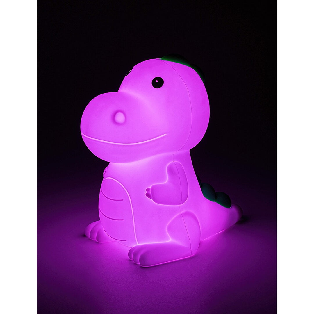 Rabalux Lámpara infantil, Luz de noche dinosaurio, LED RGB, Color blanco cálido, IP20, Dinoo