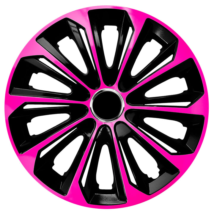 NRM Extra Strong Tapacubos universal 15'' Color rosa/negro, 1 unidad