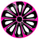 NRM Extra Strong Tapacubos universal 15'' Color rosa/negro, 1 unidad