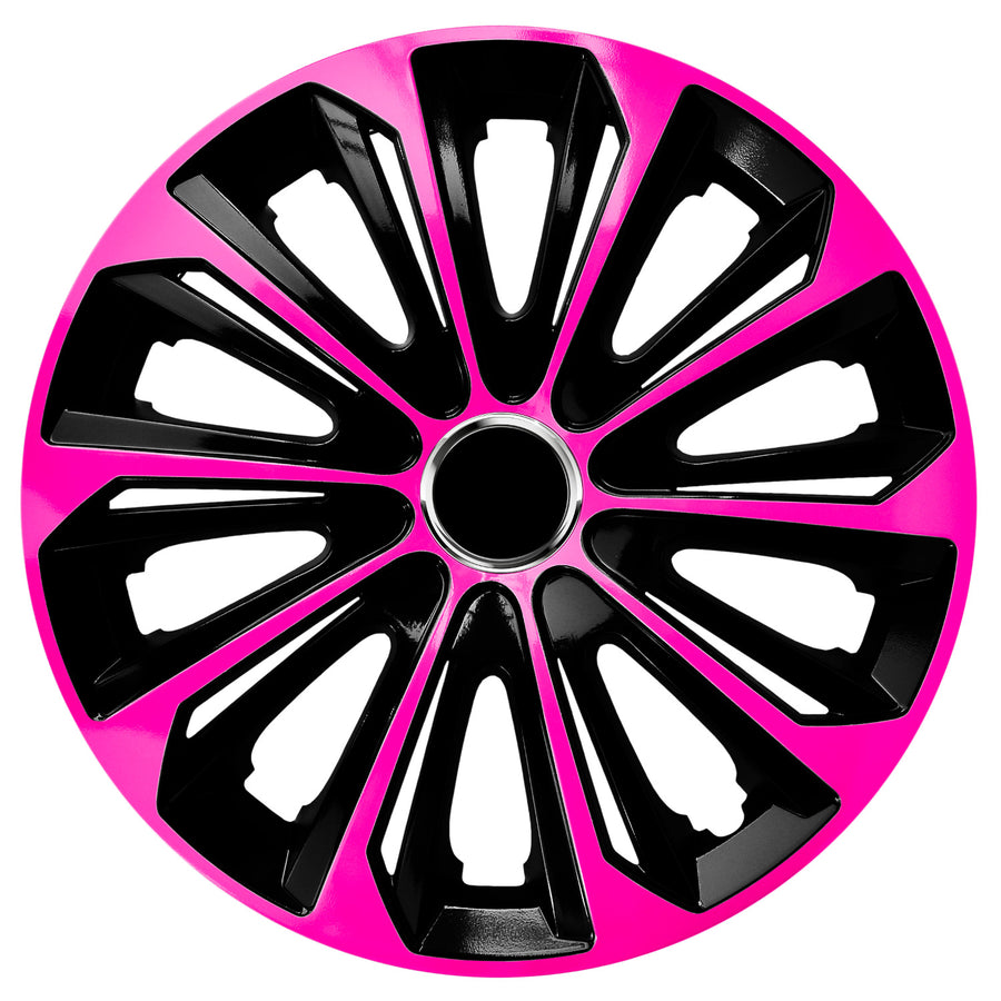 NRM Extra Strong Tapacubos universal 15'' Color rosa/negro, 1 unidad