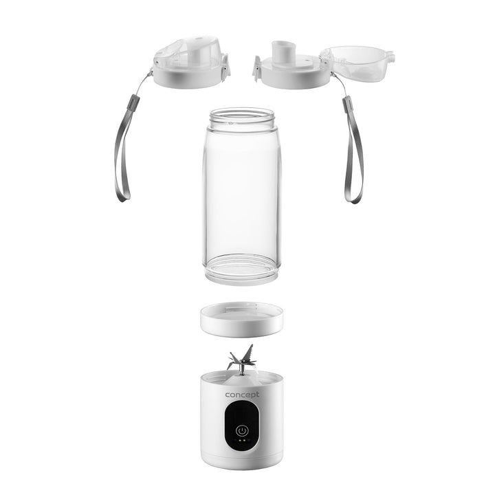 Concept Batidora personal, 600 ml, batería recargable Li-Ion, Color blanco, FitMaker SM4000