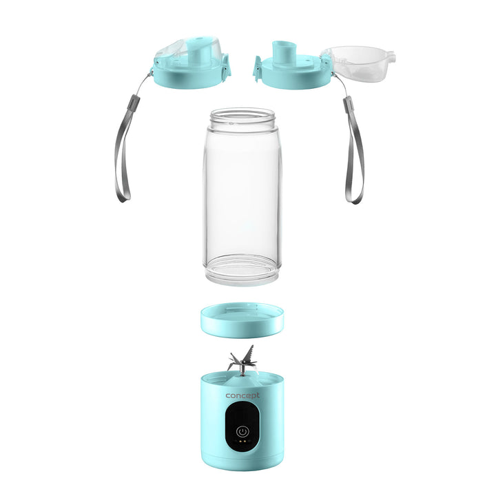 Concept Batidora personal, 600 ml, recargable Li-Ion, Color azul, FitMaker SM4002