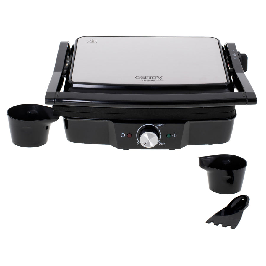 Parrilla eléctrica Camry, superficie grande de 28 x 23 cm, regulación de temperatura, potencia máxima de 2500 W, CR 3053