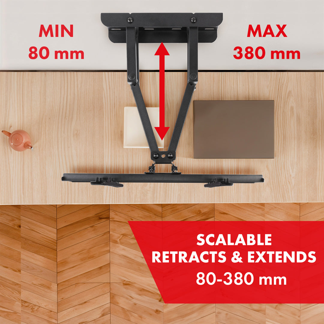 Suporte para TV Maclean, Max VESA 400x400, 32-75", 50 kg, ajuste de ângulo horizontal e vertical, perfil de 80-380 mm, preto, MC-788
