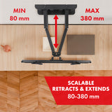 Suporte para TV Maclean, Max VESA 400x400, 32-75", 50 kg, ajuste de ângulo horizontal e vertical, perfil de 80-380 mm, preto, MC-788