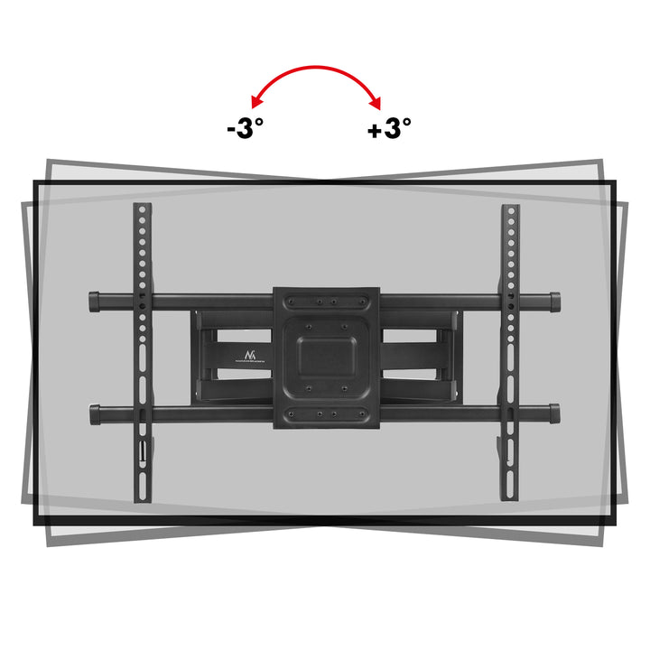 Suporte TV Maclean, Max VESA 600x400, 32-85", 60 kg, Ajuste de ângulo horizontal e vertical, Perfil 65-390 mm, Preto, MC-789