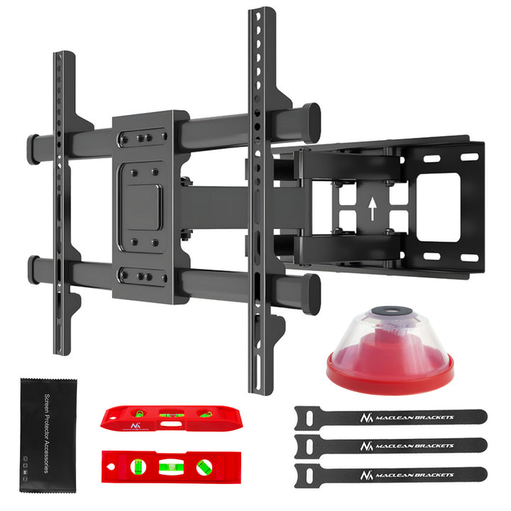 Suporte TV Maclean, Max VESA 600x400, 32-85", 60 kg, Ajuste de ângulo horizontal e vertical, Perfil 65-390 mm, Preto, MC-789