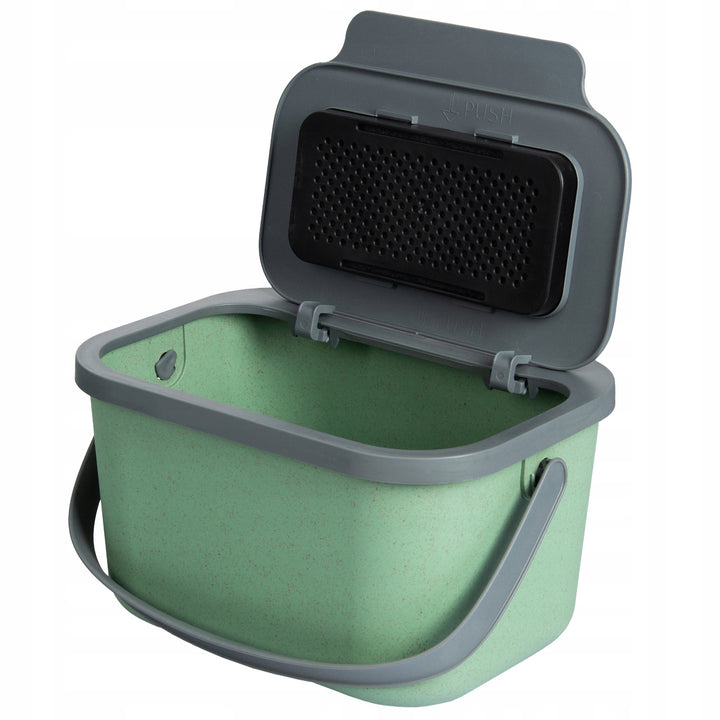 Contentor para resíduos biológicos Practic de 4,5 litros, verde com tampa cinzenta, Mini Bini