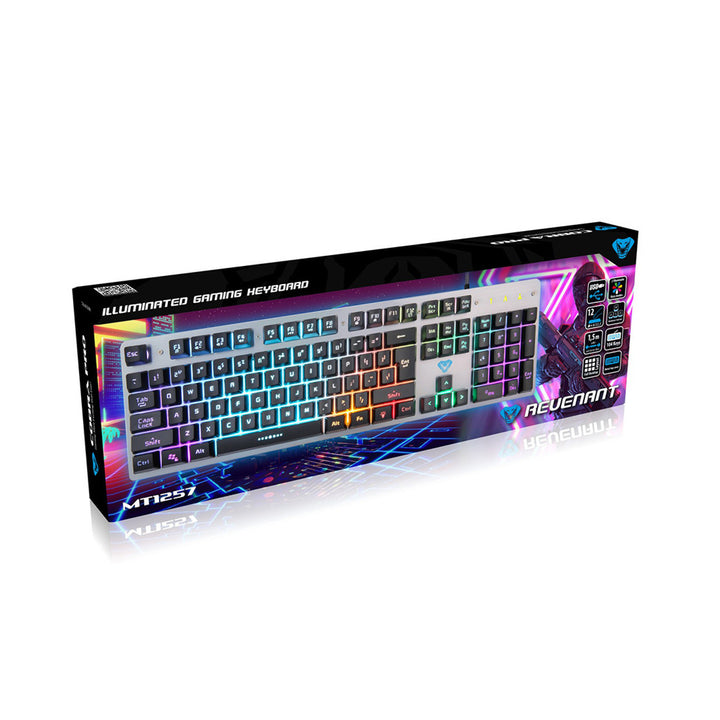 Media-Tech teclado para juegos, teclado de membrana, retroiluminado, USB, MT1257