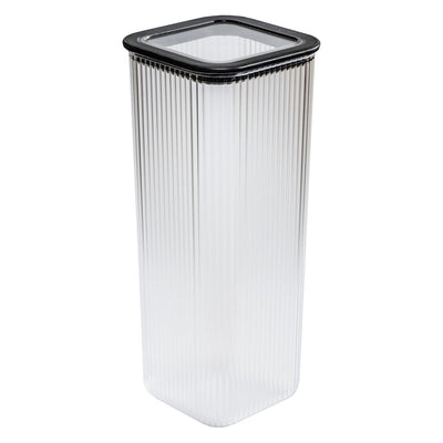 Branq Recipiente de cocina para alimentos, 2,38 l, Transparente con cierre negro, Neroli