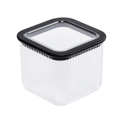 Recipiente de cozinha Branq, para alimentos, 0,7 l, transparente com fecho preto, Neroli
