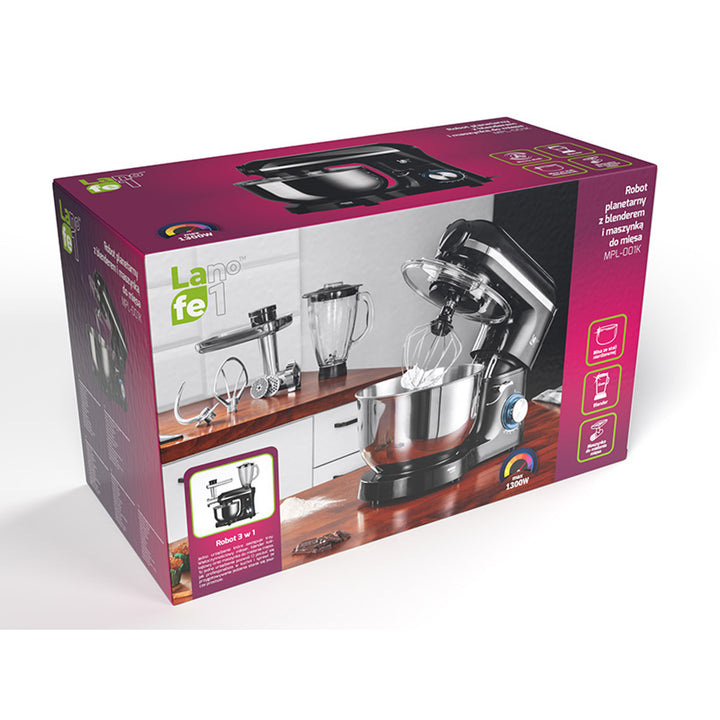 Robot de cozinha planetário Lafe MPL-001K com misturador e picador de carne