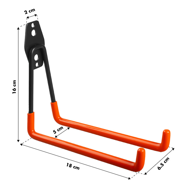Suporte de parede Maclean Garage para pneus, ferramentas de jardim, escadas, mangueiras, bicicletas, carga máxima de 25 kg, MC-444, pacote de 2