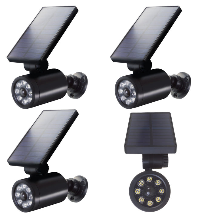 Cámara solar simulada, LED intermitente, sensor de movimiento, iluminación LED, pegatina gratuita, SOL1801S, 4 piezas