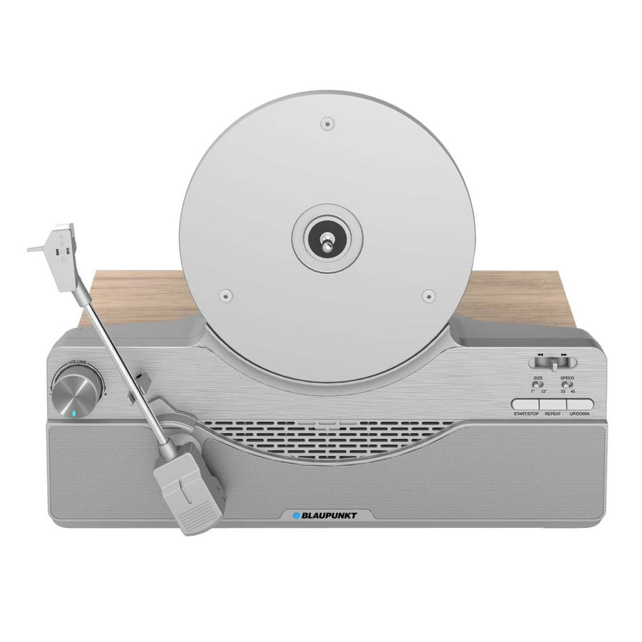 Gira-discos vertical Blaupunkt, Bluetooth, 2x5W RMS, prateado, VT100SL