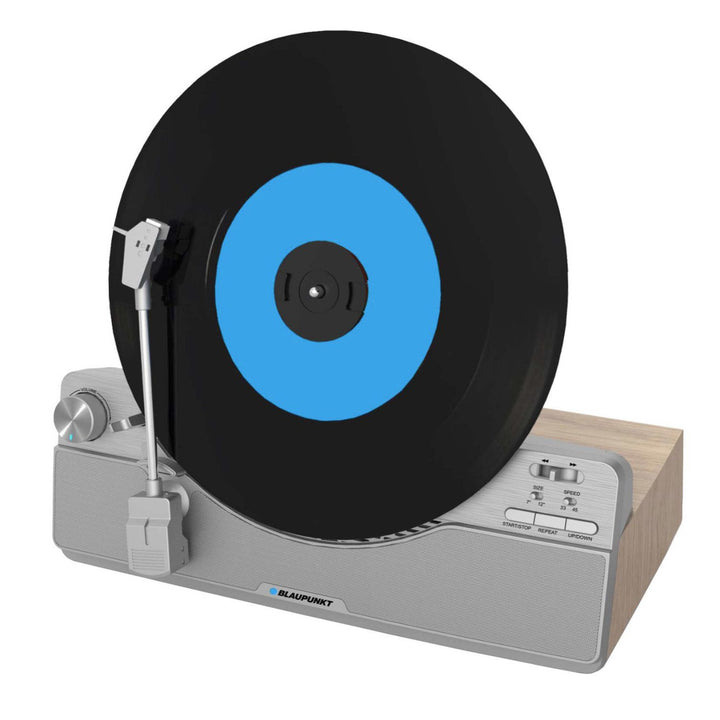 Gira-discos vertical Blaupunkt, Bluetooth, 2x5W RMS, prateado, VT100SL