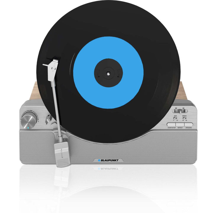 Gira-discos vertical Blaupunkt, Bluetooth, 2x5W RMS, prateado, VT100SL
